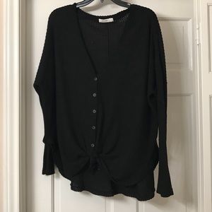 Button up waffle knit shirt